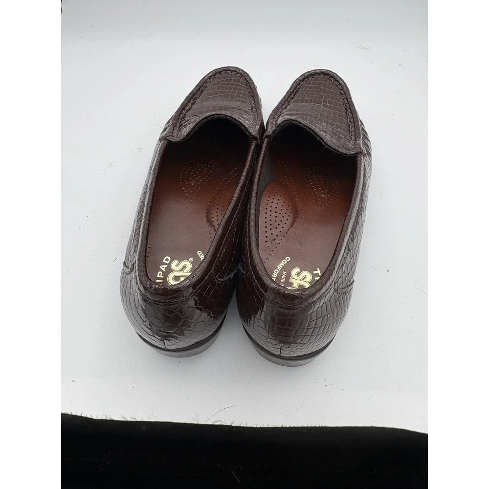 SAS Shoes Womens Size 7 Brown‎ Leather Loafers Slip On Comfort Tripad Walking